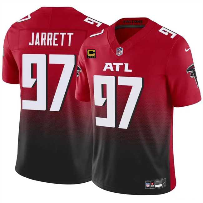 Mens Atlanta Falcons #97 Grady Jarrett Red Black 2024 F.U.S.E With 4-Star C Patch Vapor Untouchable Limited Stitched Jersey Dzhi->atlanta falcons->NFL Jersey